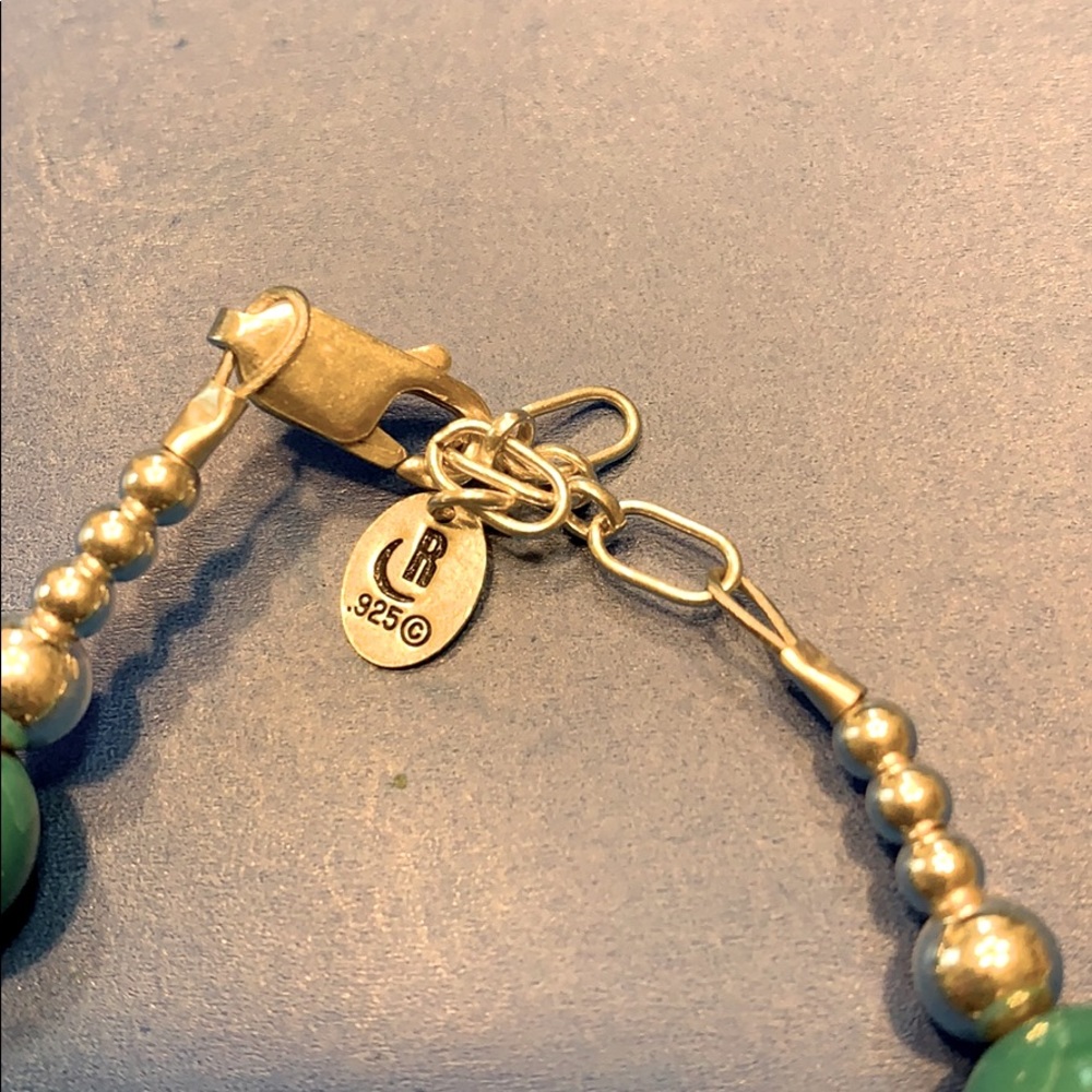 Sterling silver and turquoise beaded bracelet. - Picture 2 of 4